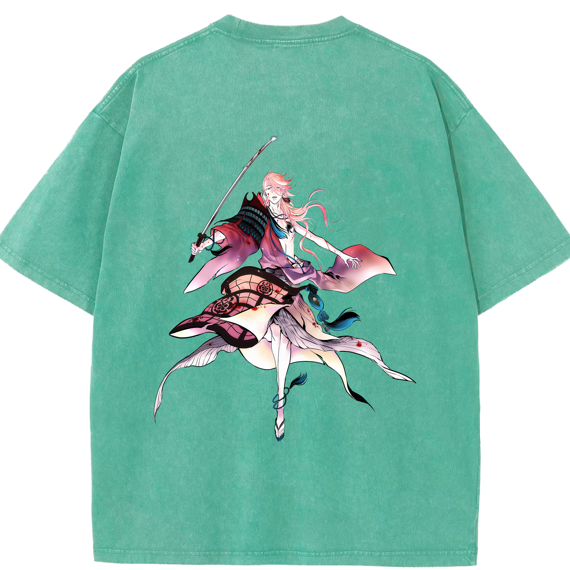 （画像用） 刀剣乱舞 Touken Ranbu 綿100% ヴィンテージ風 半袖Tシャツ（背面プリント）